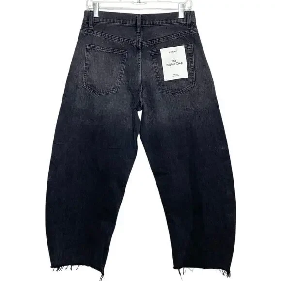 Frame Denim The Bubble Crop Jeans In Limitless Raw Fray 27 NWT - Picture 5 of 11